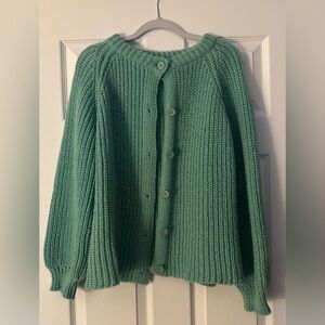 Chunky Knit Green Women's Sweater